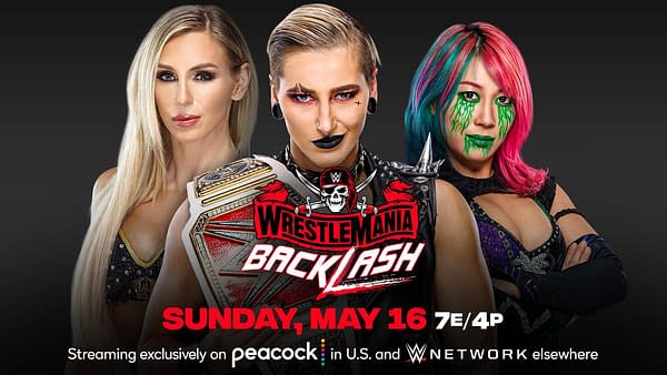 Charlotte Flair will face Asuka and Rhea Ripley at WrestleMania Backlash in a Raw Women's Championship Match