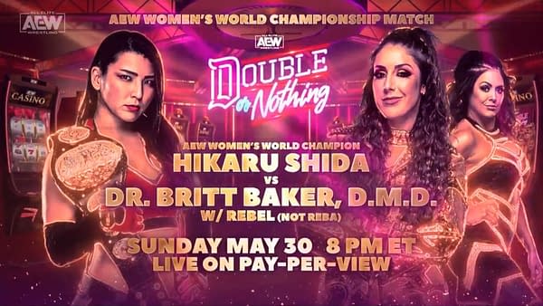 At AEW Double or Nothing, Britt Baker will challenge Hikaru Shida for the AEW Women's Championship