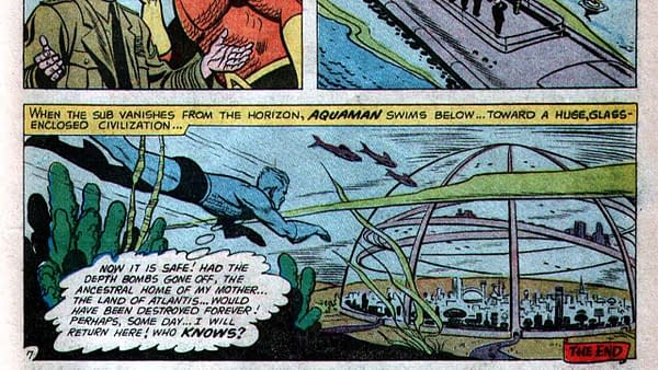 Adventure Comics #260 interior page featuring Aquaman, script by Robert Bernstein, art by Ramona Fradon, DC Comics 1959. 