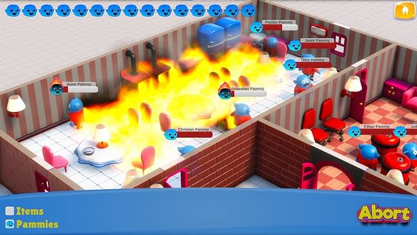 A cutely morbid screenshot from Panic Mode, a crisis management simulator game by Moebiusgames.