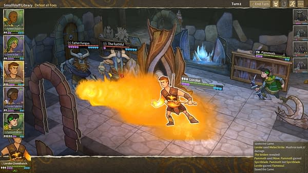 A combat screenshot from character-driven RPG Wildermyth, by independent game studio Worldwalker Games.