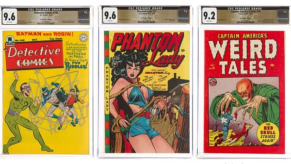 Detective Comics #140, Phantom Lady #17, Captain America Comics #74 from the Promise Collection