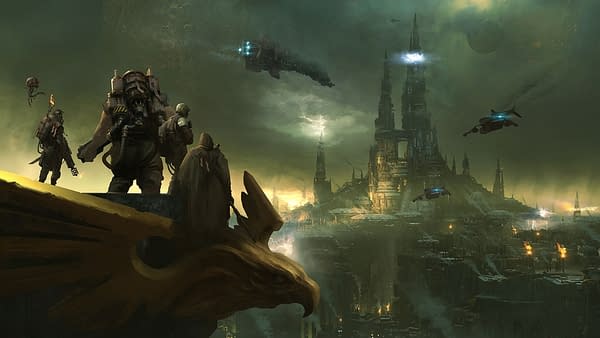 Another piece of key art from Warhammer 40,000: Darktide, an upcoming game by independent video game developer Fatshark.