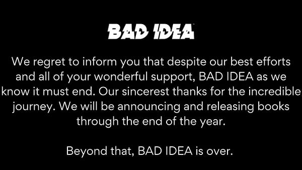 Bad Idea Comics Say It's Over, Bleeding Cool Refuses To Believe That