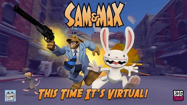 Key art from Sam & Max: This Time It's Virtual!, a virtual reality action-adventure game for the Oculus Quest, available now.