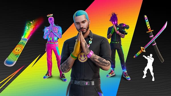 A look at the J Balvin content in Fortnite, courtesy of Epic Games.