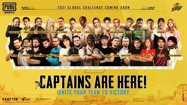 A look at some of the participants who will be fighting for pride and charity in the 2021 Team-Up Challenge, courtesy of Krafton Inc.