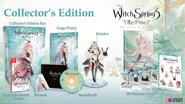 A look at the contents of the boxed edition for WitchSpring3, courtesy of ININ Games.
