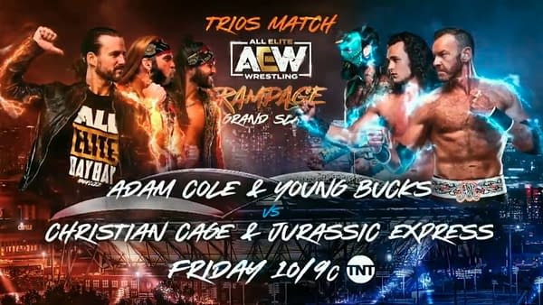 AEW Rampage Grand Slam: Adam Cole and the Young Bucks take on Christian Cage and Jurassic Express