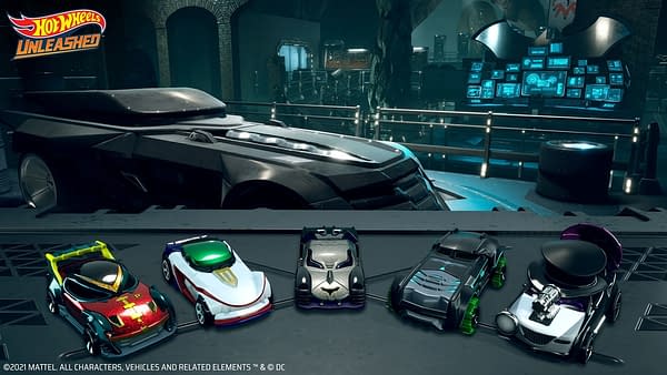 A look at the pack of batman cars and the Batcave track room, courtesy of Milestone Games.