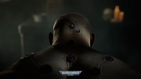 Another image still provided by Games Workshop from their video detailing a "Space Marine Armouring Ritual" in the Warhammer 40,000 universe.