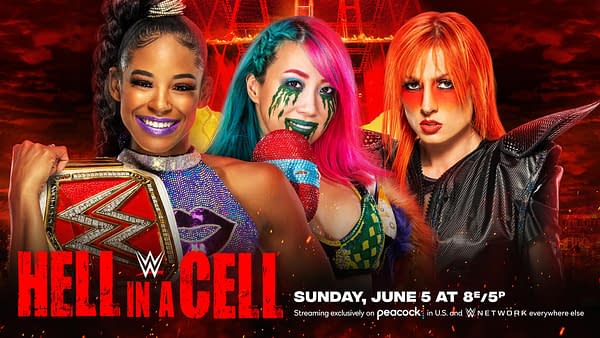 Bianca Belair vs. Asuka vs. Becky Lynch match graphic