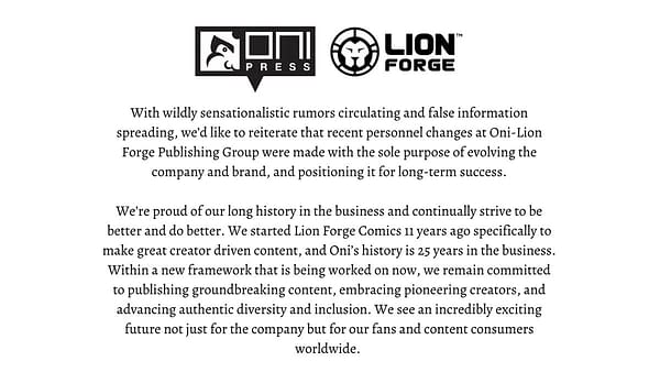 Oni Press Issue Statement About Firings Not Written By Anyone At Oni