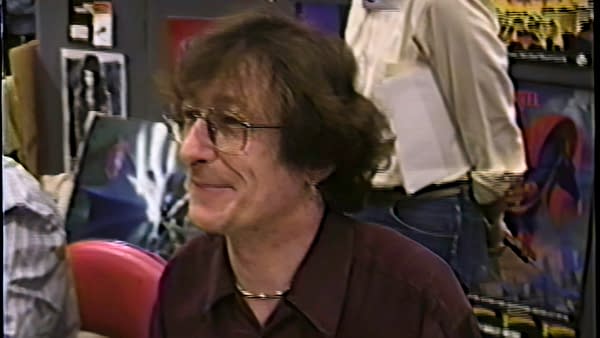 Alan Grant at a comics convention in the early 1990s video still