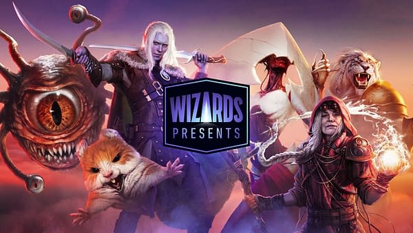 The key art for Wizards Presents 2022, Wizards of the Coast's preview event for Magic: The Gathering and Dungeons & Dragons.