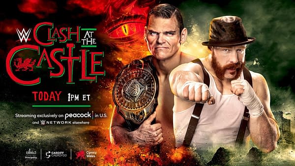 WWE Clash at the Castle promo graphic: Gunther vs. Sheamus for the Intercontinental Championship