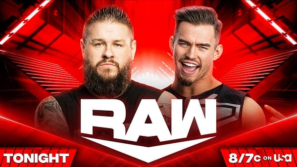 WWE Raw graphic: Kevin Owens vs. Austin Theory
