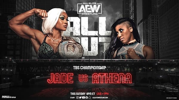 All Out promo graphic - TBS Championship Match: Jade Cargill vs. Athena