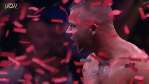 Daniel Garcia celebrates winning the ROH Pure Championship on AEW Dynamite