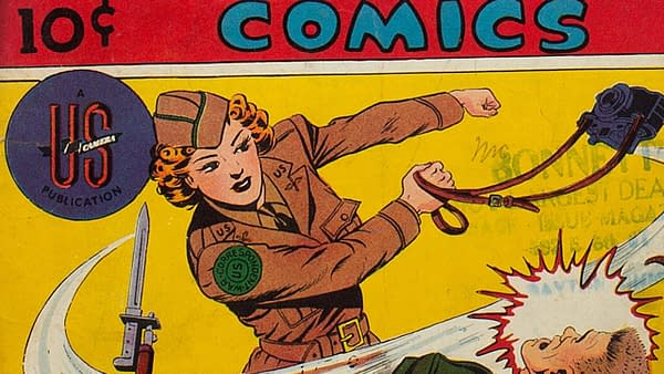 Camera Comics #3 (1945) featuring Linda Lens inspired by Margaret Bourke-White.