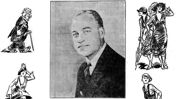 Charles A. Voight, 1921 promotional photo for Petey Dink newspaper strip.