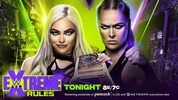 Promo graphic for Ronda Rousey vs. Liv Morgan at WWE Extreme Rules