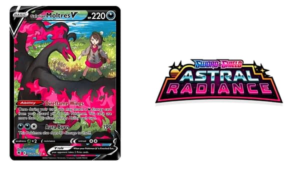 Astral Radiance logo and Moltres. Credit: Pokémon TCG