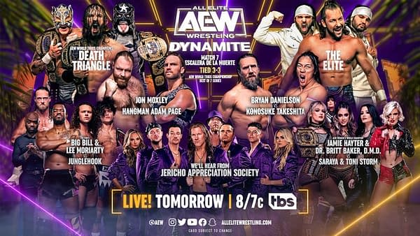 Graphic showing the matches for AEW Dynamite
