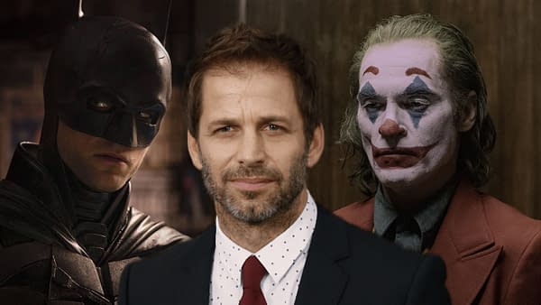 Director Zack Snyder attends the world premiere of "Man of Steel" at Alice Tully Hall at Lincoln Center on June 10, 2013 in New York City, photo by Debby Wong / Shutterstock.com. The Batman, Joker images courtesy Warner Bros.