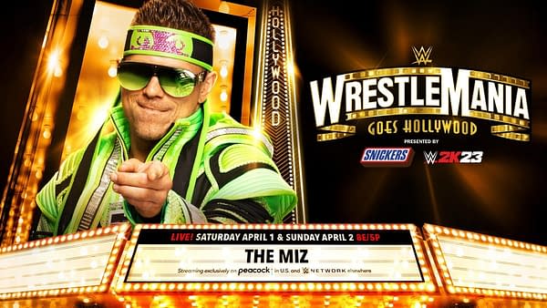 WrestleMania promo graphic for The Miz hosting the show. The Chadster is so grateful for this graphic, WWE. Thank you so much. The Chadster would die for you.