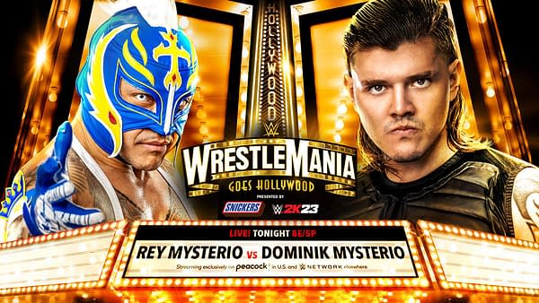 WrestleMania Saturday Promo Graphic: Rey Mysterio vs. Dominik Mysterio