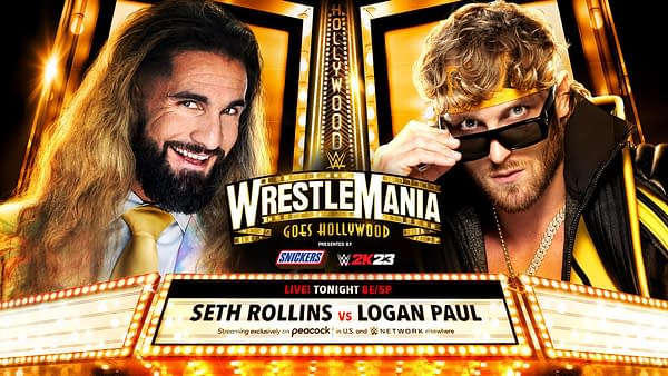 WrestleMania Saturday Promo Graphic: Seth Rollins vs. Logan Paul