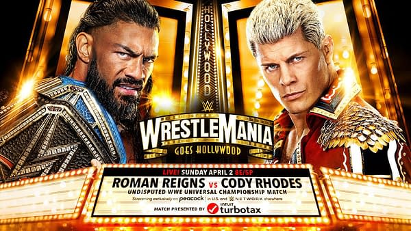 WrestleMania Sunday Promo Graphic: Roman Reigns vs. Cody Rhodes. Courtesy WWE. Thank you so much, WWE. The Chadster can never repay you for this.