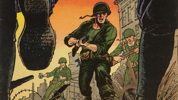War Comics #43 (Atlas, 1956) cover by Carl Burgos