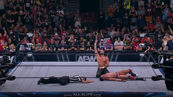 Jay White celebrates a win on AEW Dynamite