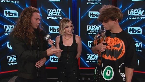 Jungle Boy and Hook are intereviewed by Renee Paquette on AEW Dynamite