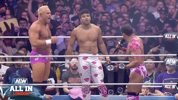 Billy Gunn and The Acclaimed celebrate victory at AEW All In
