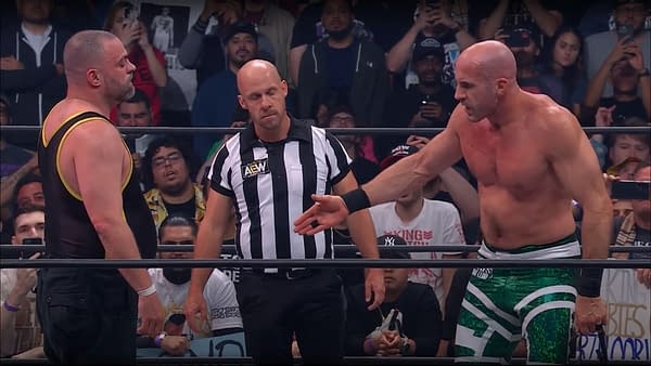 Eddie Kingston and Claudio Castagnoli after their ROH World Championship match at AEW Dynamite: Grand Slam