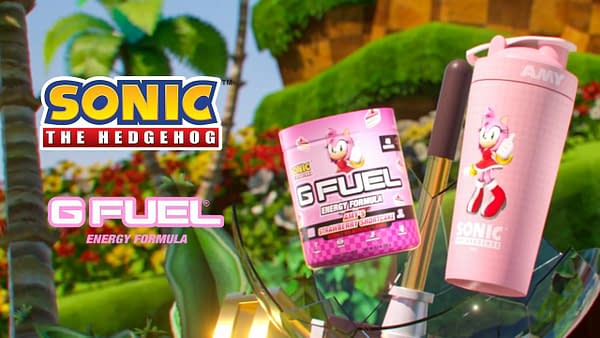 The new Amy Rose flavor for Sonic Superstars, courtesy of G Fuel.