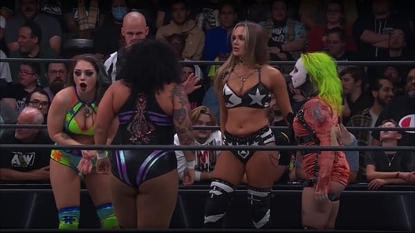 Skye Blue, Willow Nightingale, Anna Jay, and Abadon face off on AEW Rampage