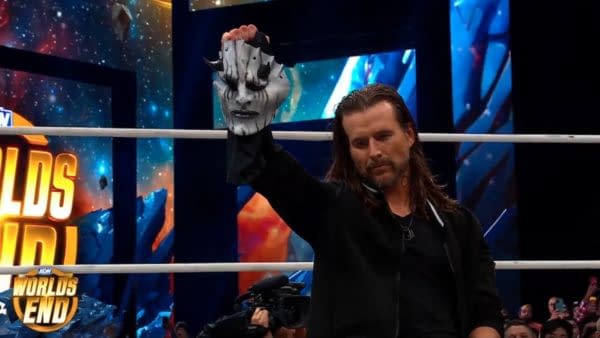 Adam Cole reveals himself to be The Devil after Samoa Joe defeats MJF to win the AEW Championship at World's End