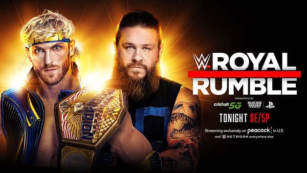 Royal Rumble graphic courtesy WWE for the United States Championship bout: Logan Paul vs. Kevin Owens