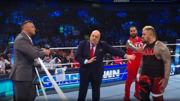 Nick Aldis confronts The Bloodline on WWE SmackDown