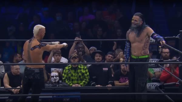 Darby Allin looks for a fist bump after disrespecting Jeff Hardy on AEW Rampage