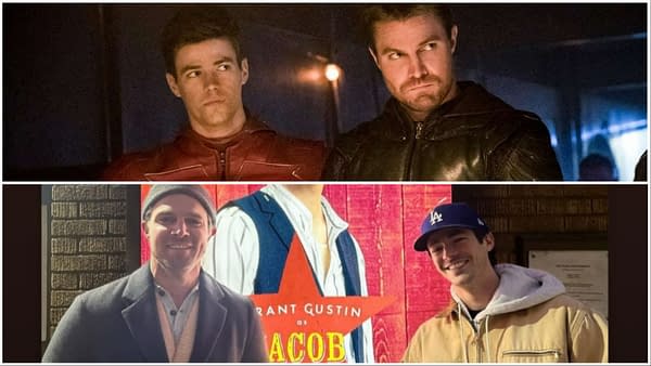 Arrowverse Reunion Sees Stephen Amell Checking In with Grant Gustin