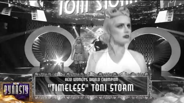 Toni Storm makes her entrance at AEW Dynasty