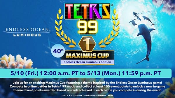 Tetris 99 Announces Endless Ocean Luminous Maximus Cup