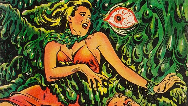 LB. Cole covers Jay Disbrow's Creeping Death in Spook #28 (Star Publications, 1954).