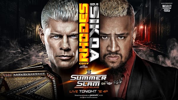 WWE SummerSlam promo graphic: Undisputed WWE Championship Match Cody Rhodes (c) vs. Solo Sikoa