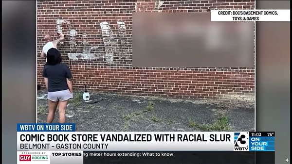 Doc's Basement Comics of North Carolina Hit by N-Word Graffiti